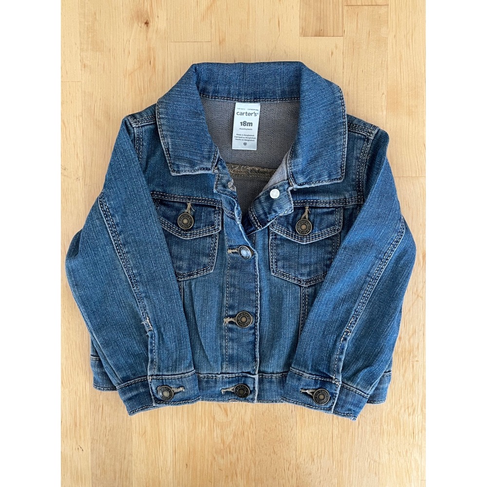 Carters Toddler Denim Trucker Jacket Medium Wash Blue 18M